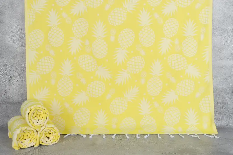 70x36 Cotton Pineapple Design Towel, Bachelorette Gifts, Monogrammed Turkish Towel, Handmade Gift, Turkish Towel USA, Turkish Towel Beach - 1