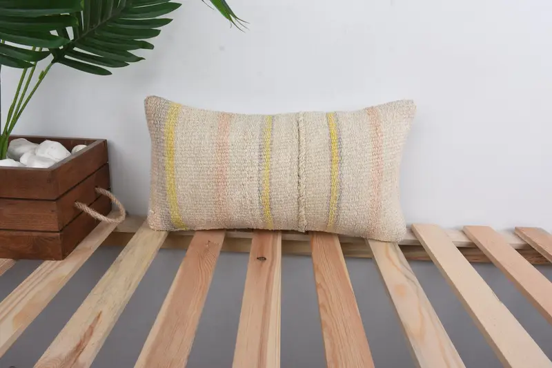 Indoor Pillow, Wholesale Pillow Cover, 8x16 Beige Cushion Cover, Pillow Cover, Turkish Pillow, Pillow for Sofa, Chair Pillow, Throw Kilim Pillow - 1