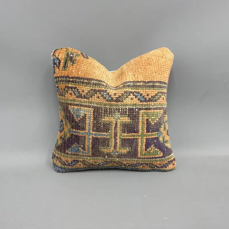 Handgewebtes Kelim-Kissen, Vintage-Boho-Dekorkissen