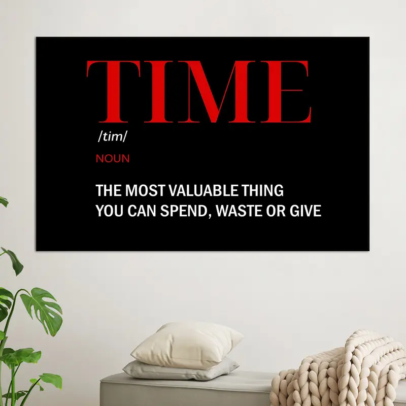 Zarif Zaman Temalı Siyah & Kırmızı Baskılı Kanvas Tablo