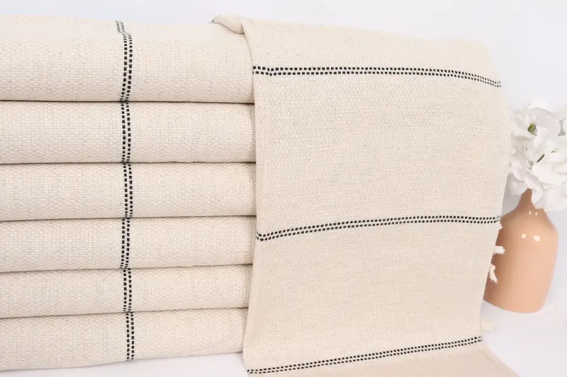 40x20 Linen Striped Towel, Custom Wedding Gifts, Personalized Hand Towel, Turkish Tea Towel, Monogram Dish Towel, Monogram Kitchen Towel - 2