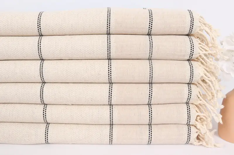 40x20 Linen Striped Towel, Custom Wedding Gifts, Personalized Hand Towel, Turkish Tea Towel, Monogram Dish Towel, Monogram Kitchen Towel - 3