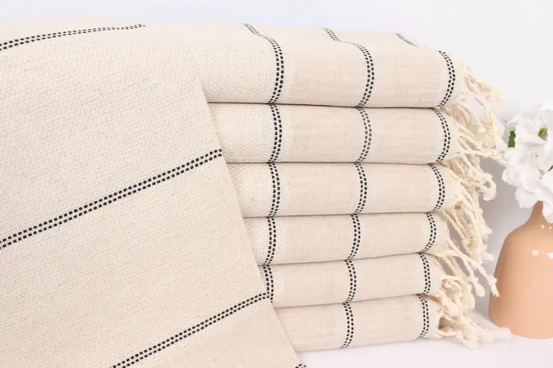 40x20 Linen Striped Towel, Custom Wedding Gifts, Personalized Hand Towel, Turkish Tea Towel, Monogram Dish Towel, Monogram Kitchen Towel - 1