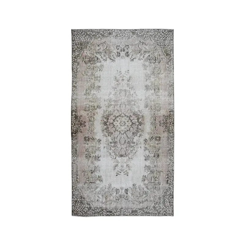 5.3x9.8 ft Turkish Rug, Oushak Rug, Gray Moroccan Rug Wool - 1