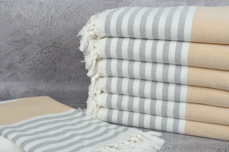 Wedding Favors, Embroidered Towel, Sand-resistant Turkish towel for the beach, Beach Towel Bulk, Bride Gift, 68x36 Cotton Striped Terry Towel - 2