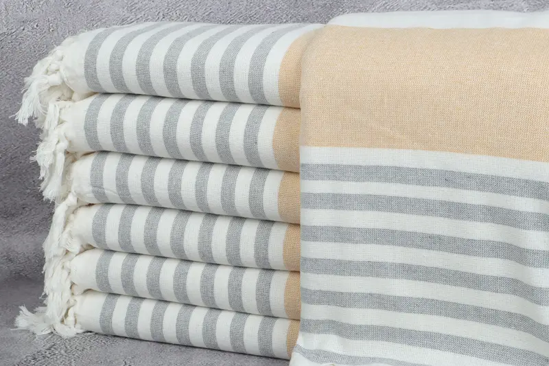 Wedding Favors, Embroidered Towel, Sand-resistant Turkish towel for the beach, Beach Towel Bulk, Bride Gift, 68x36 Cotton Striped Terry Towel - 1