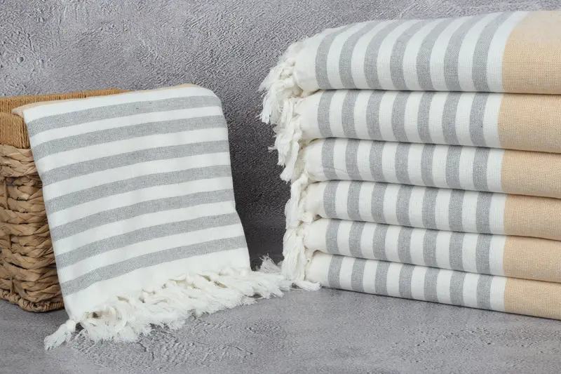 Wedding Favors, Embroidered Towel, Sand-resistant Turkish towel for the beach, Beach Towel Bulk, Bride Gift, 68x36 Cotton Striped Terry Towel - 3