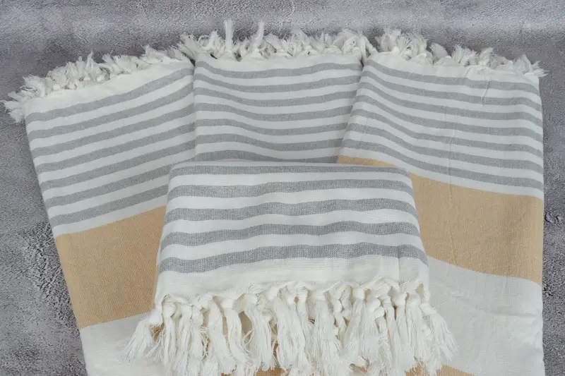 Wedding Favors, Embroidered Towel, Sand-resistant Turkish towel for the beach, Beach Towel Bulk, Bride Gift, 68x36 Cotton Striped Terry Towel - 4