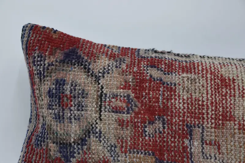 Outdoor Bolster Cushion Case, Pillow for Sofa, Gift Pillow, Oriental Cushion Case, 12x48 Red Cushion Cover, Pillow Case, Handmade Kilim Cushion - 2