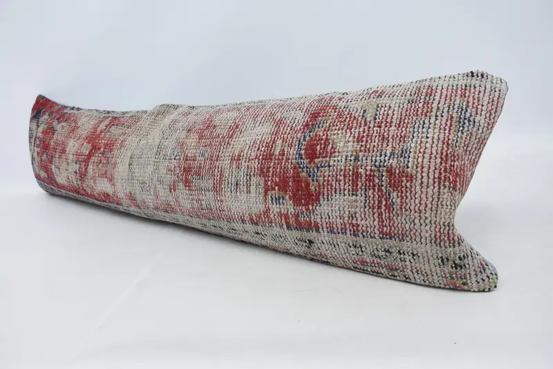 Outdoor Bolster Cushion Case, Pillow for Sofa, Gift Pillow, Oriental Cushion Case, 12x48 Red Cushion Cover, Pillow Case, Handmade Kilim Cushion - 4