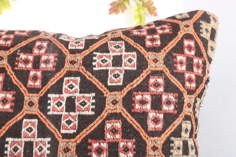 Gift Pillow, Garden Pillow Cover, Vintage Kilim Pillow, Vintage Kilim Throw Pillow, Outdoor Throw Pillow Cover, 32x32 Red Pillow Sham, Cushion - 5