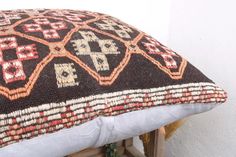Gift Pillow, Garden Pillow Cover, Vintage Kilim Pillow, Vintage Kilim Throw Pillow, Outdoor Throw Pillow Cover, 32x32 Red Pillow Sham, Cushion - 6