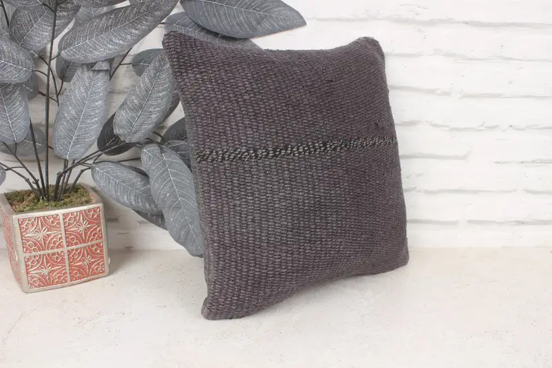 Pillow, Neutral Throw Pillow Cover, Kilim Cushion Sham, Decorative Throw Pillow Case, 14x14 Gray Pillow Cover, Kilim Pillow Cover, Vintage Pillow - 3