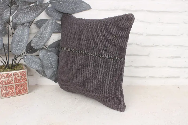 Pillow, Neutral Throw Pillow Cover, Kilim Cushion Sham, Decorative Throw Pillow Case, 14x14 Gray Pillow Cover, Kilim Pillow Cover, Vintage Pillow - 4