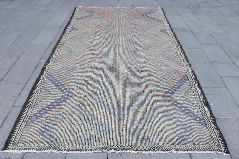 Vibrant Orange & Purple Rug, 5.6x10.6 ft Persian Pattern