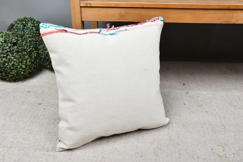 Kilim Pillow, Turkish Kilim Pillow, 18x18 White Pillow, Gift Pillow, Pillow, Nautical Throw Cushion Cover, Personalized Gift Pillow Cushion - 7