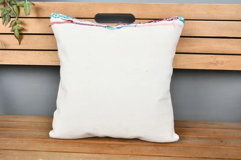 Kilim Pillow, Turkish Kilim Pillow, 18x18 White Pillow, Gift Pillow, Pillow, Nautical Throw Cushion Cover, Personalized Gift Pillow Cushion - 6