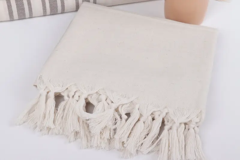 Fringed Turkish peshtemal beach towel USA, 70x40 Linen Striped Towel, Gift For Mom, Custom Gift, Bridal Shower Favors, Personalized Beach Towel - 5