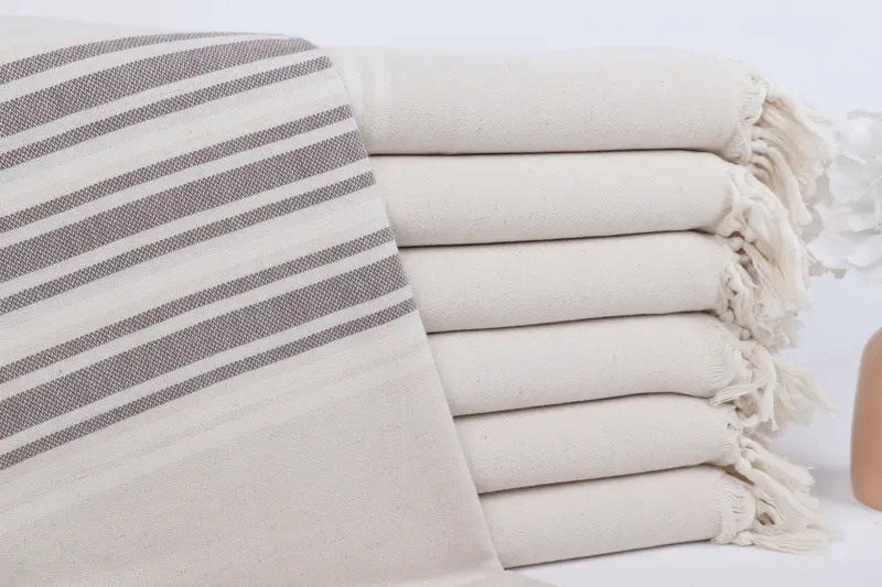 Fringed Turkish peshtemal beach towel USA, 70x40 Linen Striped Towel, Gift For Mom, Custom Gift, Bridal Shower Favors, Personalized Beach Towel - 1
