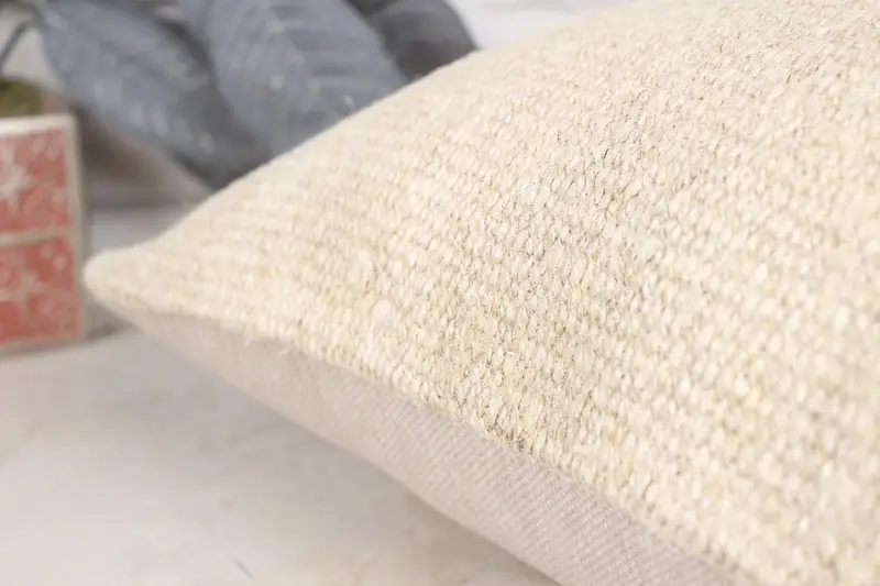 Office Chair Pillow, Kilim Cushion Sham, Ethnic Throw Cushion Cover, 16x24 Beige Cushion Case, Home Decor Pillow, Cushion, Handmade Kilim Cushion - 7
