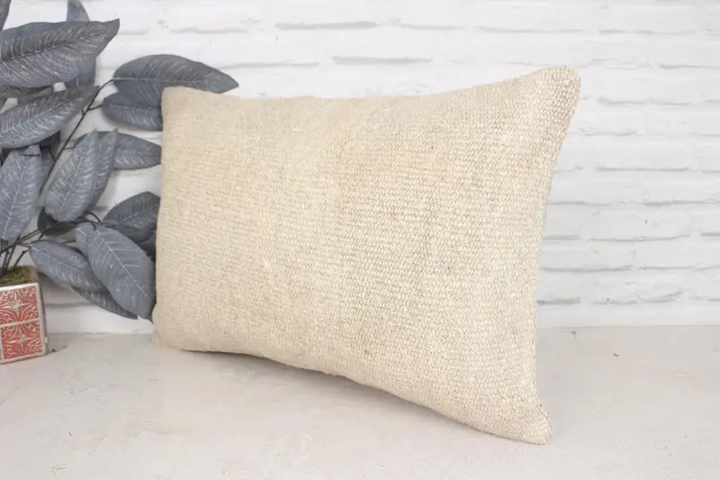 Office Chair Pillow, Kilim Cushion Sham, Ethnic Throw Cushion Cover, 16x24 Beige Cushion Case, Home Decor Pillow, Cushion, Handmade Kilim Cushion - 4