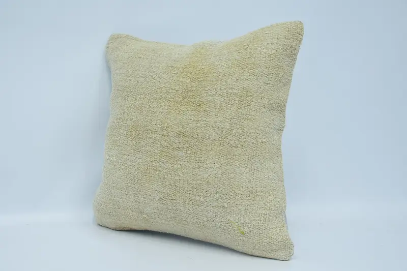 18x18 Beige Pillow Sham, Bed Cushion, Kilim Pillow Cover, Pillow Cover, Vintage Kilim Throw Pillow, Custom Pillow, Handmade Kilim Cushion - 4