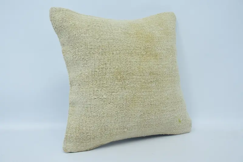 18x18 Beige Pillow Sham, Bed Cushion, Kilim Pillow Cover, Pillow Cover, Vintage Kilim Throw Pillow, Custom Pillow, Handmade Kilim Cushion - 3