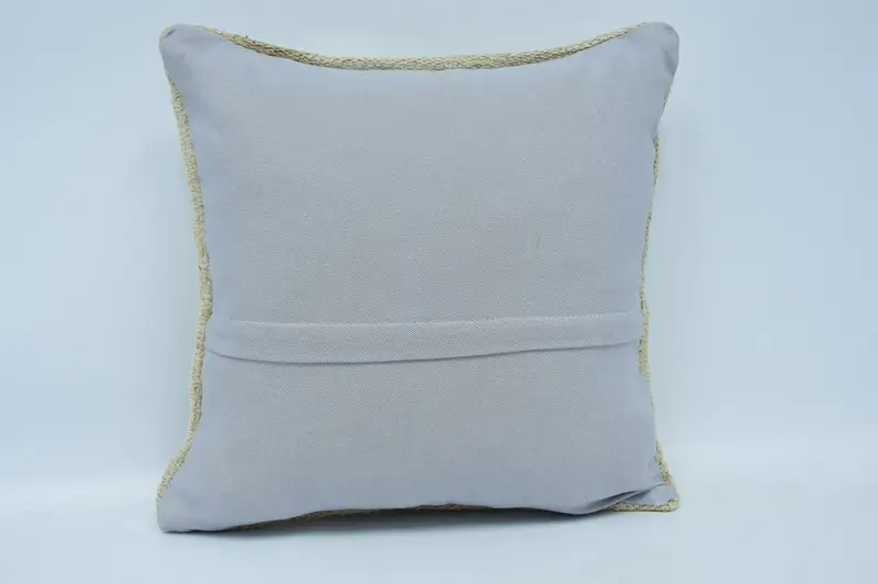 18x18 Beige Pillow Sham, Bed Cushion, Kilim Pillow Cover, Pillow Cover, Vintage Kilim Throw Pillow, Custom Pillow, Handmade Kilim Cushion - 6