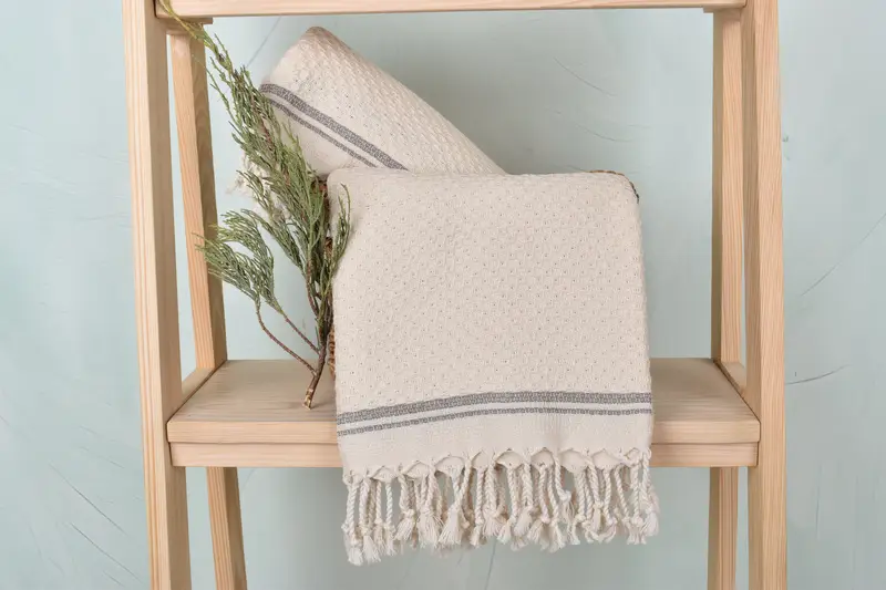 Personalized Gift For Him, Turkish hand towel, Cute Beach Towel, Organic Cotton Towel, Hammam towel, Handmade Gift, 68x36 Cotton Striped Towel - 4