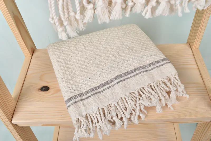 Personalized Gift For Him, Turkish hand towel, Cute Beach Towel, Organic Cotton Towel, Hammam towel, Handmade Gift, 68x36 Cotton Striped Towel - 5