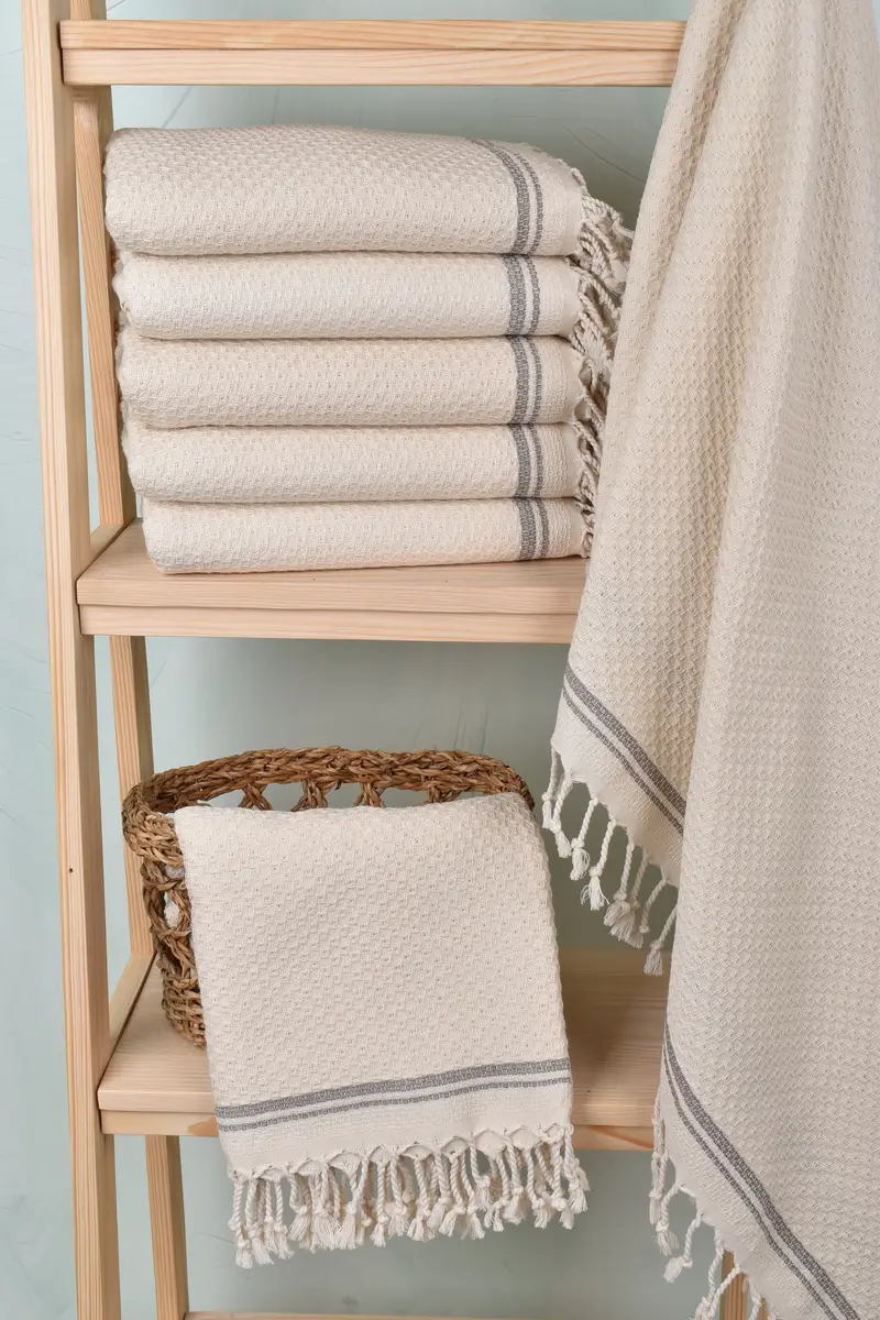 Personalized Gift For Him, Turkish hand towel, Cute Beach Towel, Organic Cotton Towel, Hammam towel, Handmade Gift, 68x36 Cotton Striped Towel - 3