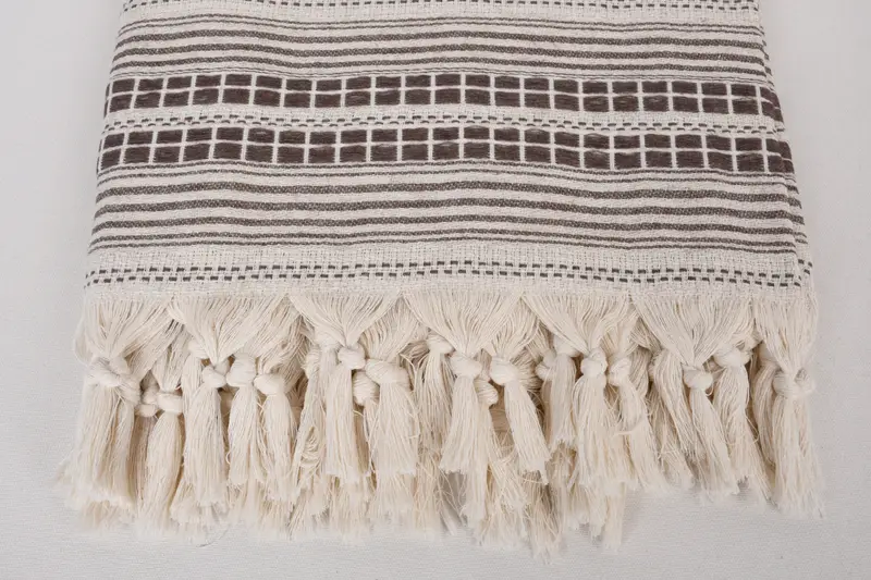 Woven Throw Blanket, Quenn Bedspread, 96x94 Linen Striped Towel, Turkish Cotton Throw Blanket, Throw Blanket Couch, Boho Throw Blankets - 4