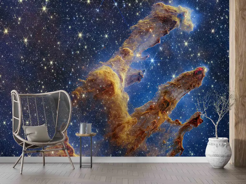 NASAの創造の柱からインスピレーションを得たエレガントなプリント壁紙