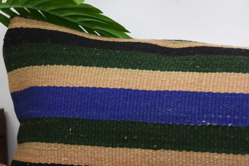 Pillow for Sofa, Decorative Pillow, Kilim Cushion Sham, 12x48 Blue Cushion Cover, Accent Throw Cushion Cover, Interior Designer Pillow, Pillow Case - 2