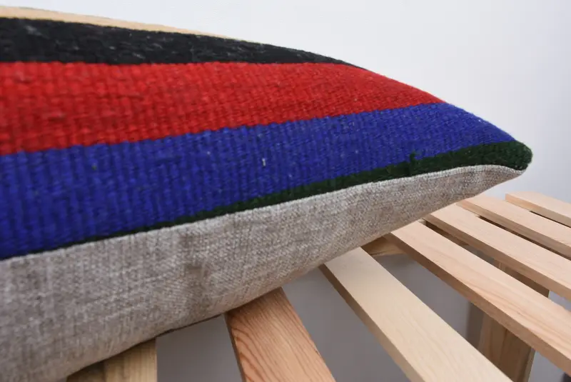 Pillow for Sofa, Decorative Pillow, Kilim Cushion Sham, 12x48 Blue Cushion Cover, Accent Throw Cushion Cover, Interior Designer Pillow, Pillow Case - 7