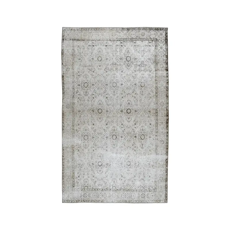 Großer Vintage-Teppich, 5,4 x 9,2 Fuß großer türkischer Teppich, grauer Oushak-Wollteppich - 1