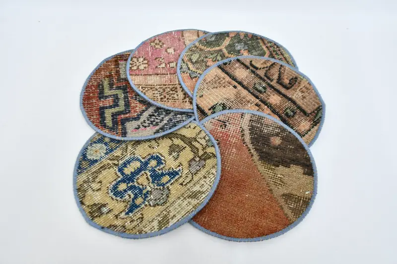 Bohemian Beige & Brown Circle Placemats, Cotton Wool Decor