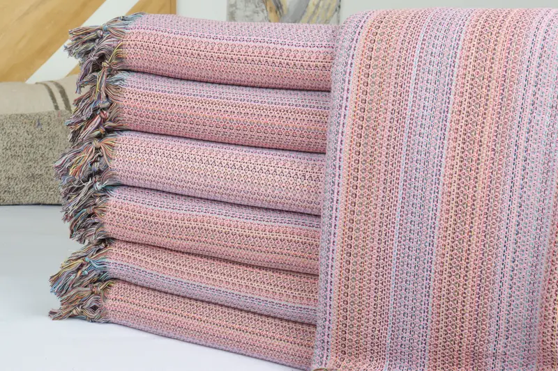 Custom Blanket, Gift For Wedding Day, 90x88 Cotton Colorful Diamond Towel, Bridal Shower Favor, Bachelorette Party Favors, Boho Throw Blankets - 2