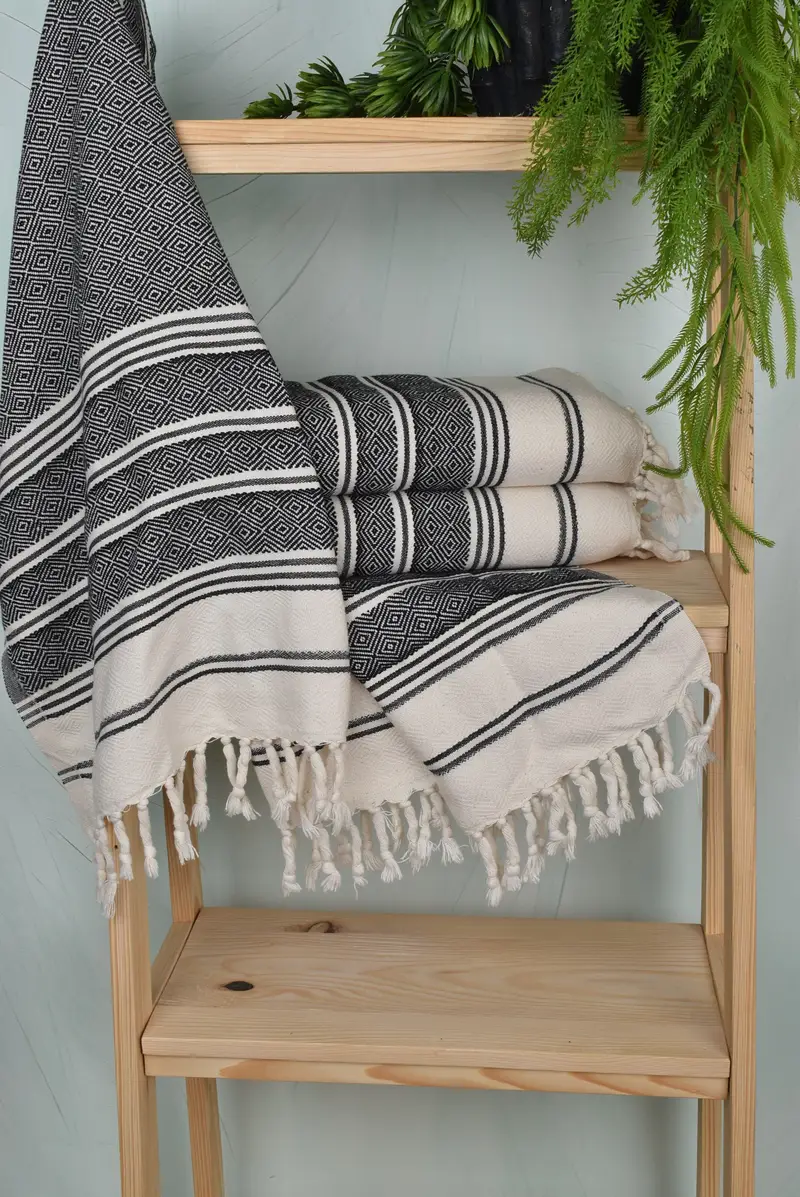 Handmade Gift, House Warming Gift, Summer Gift, 40x18 Cotton Diamond Towel, Personalized Kitchen Towel, Bathroom Towels, Personalized Hand Towel - 6