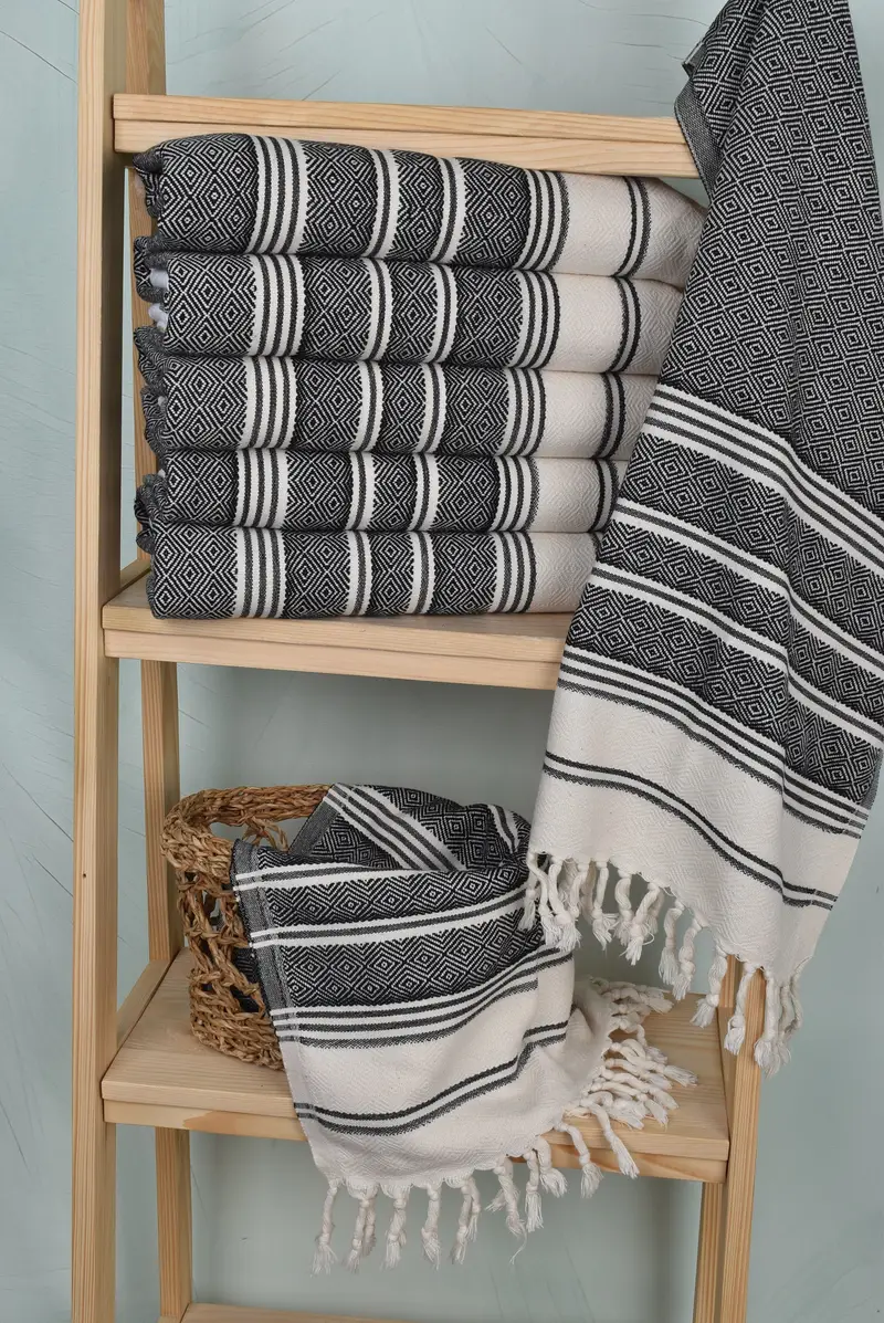 Handmade Gift, House Warming Gift, Summer Gift, 40x18 Cotton Diamond Towel, Personalized Kitchen Towel, Bathroom Towels, Personalized Hand Towel - 3