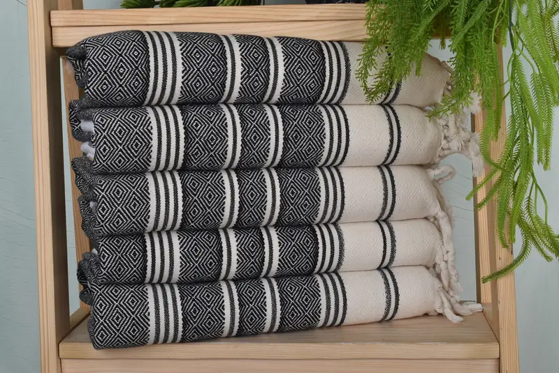 Handmade Gift, House Warming Gift, Summer Gift, 40x18 Cotton Diamond Towel, Personalized Kitchen Towel, Bathroom Towels, Personalized Hand Towel - 1