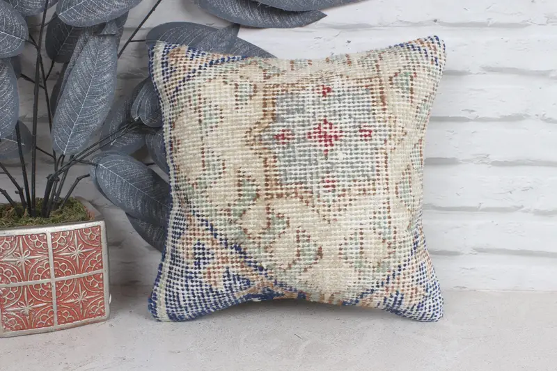 12x12 Beige Pillow, Wholesale Cushion Case, Kilim Pillow Cover, Vintage Kilim Throw Pillow, Vintage Kilim Pillow, Armchair Pillow Case, Pillow Cover - 1
