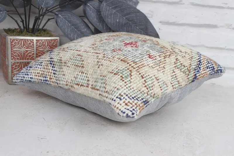 12x12 Beige Pillow, Wholesale Cushion Case, Kilim Pillow Cover, Vintage Kilim Throw Pillow, Vintage Kilim Pillow, Armchair Pillow Case, Pillow Cover - 6