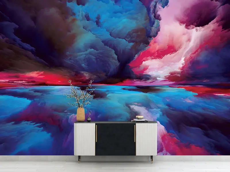Abstract Clouds Wall Decor,Custom Wall Paper,Bright Wall Paper,Wall Paper Peel and Stick,Modern Abstract Wall Poster, - 5