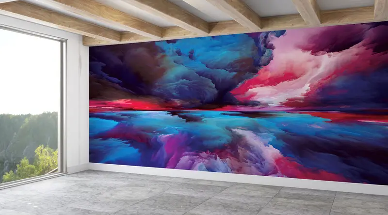 Abstract Clouds Wall Decor,Custom Wall Paper,Bright Wall Paper,Wall Paper Peel and Stick,Modern Abstract Wall Poster, - 7