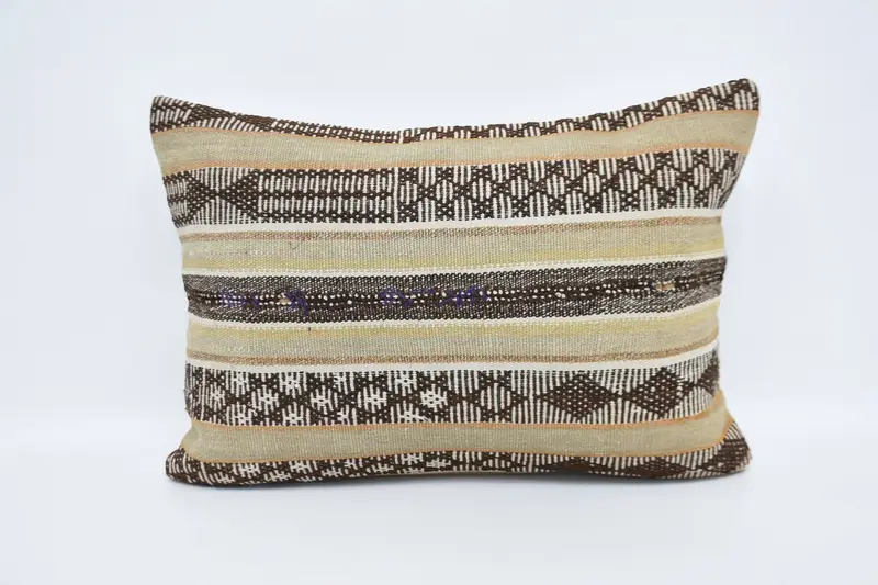 Wool Turkish Cushion, Gift for Mom Beige Gift Pillow Case - 1