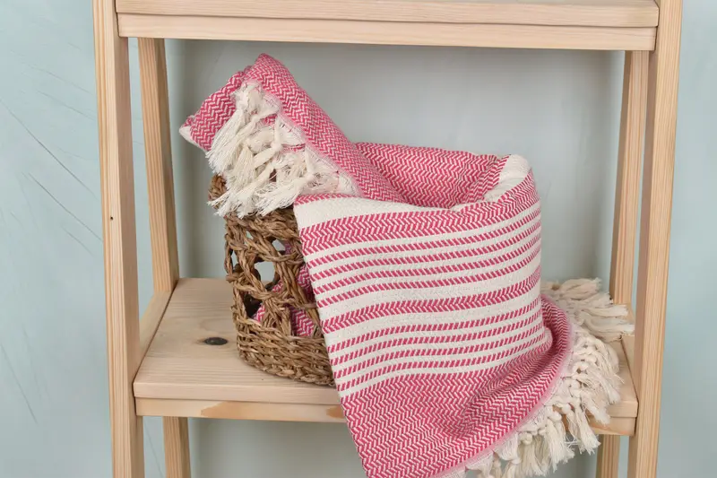 Housewarming Gift, Wedding Shower Gift, Beach towel, Lightweight Turkish towel, Eco-Friendly Turkish Towel, Spa Towel, 70x40 Cotton Striped Towel - 4