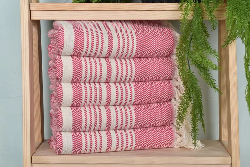 Housewarming Gift, Wedding Shower Gift, Beach towel, Lightweight Turkish towel, Eco-Friendly Turkish Towel, Spa Towel, 70x40 Cotton Striped Towel - 2