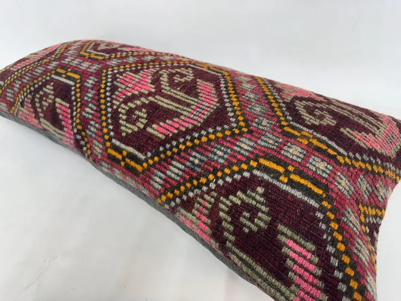 16x36 Pink Pillow, Designer Throw Pillow, Kilim Pillow, Colorful Pillow Case, Pillow Sham, Gift Pillow, Vintage Throw Pillow Sham, Pillow for Sofa - 6