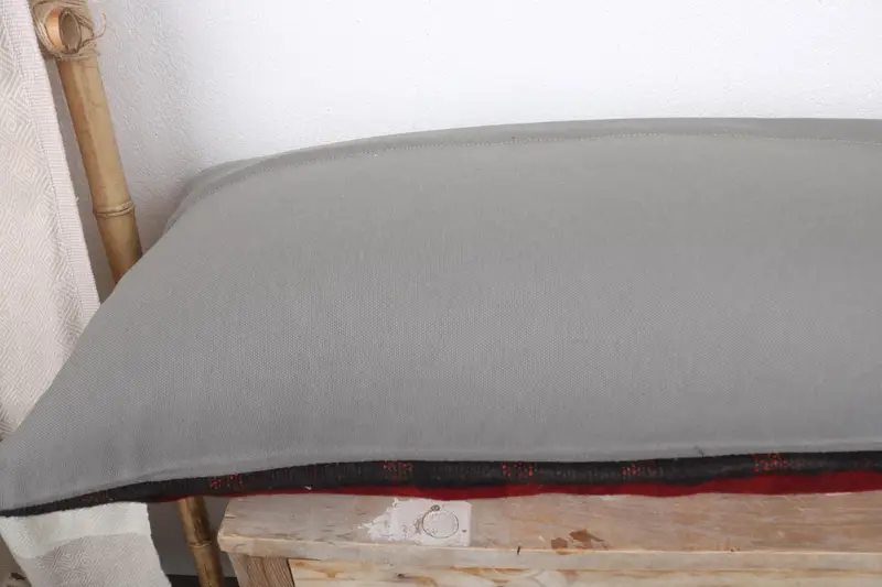 Seat Cushion Case, 16x48 Red Pillow Case, Vintage Pillow, Handmade Kilim Cushion, Turkish Pillow, Outdoor Bolster Cushion Case, Pillow Case - 6